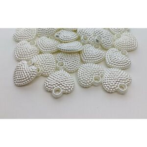 12pcs Heart Shaped White DIY Necklace Beads for Creating Arts & Craft Necklaces